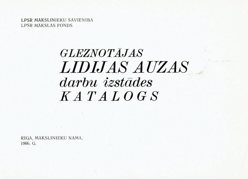 Exhibition catalog of the painter Lidija Auza