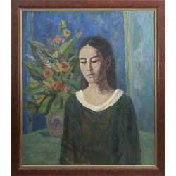 Portrait with flowers