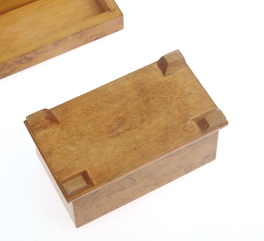 Karelian birch box for business cards