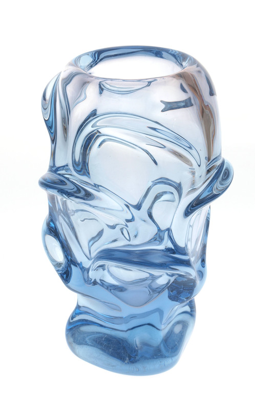 Vase and sweet utensil from blue glass