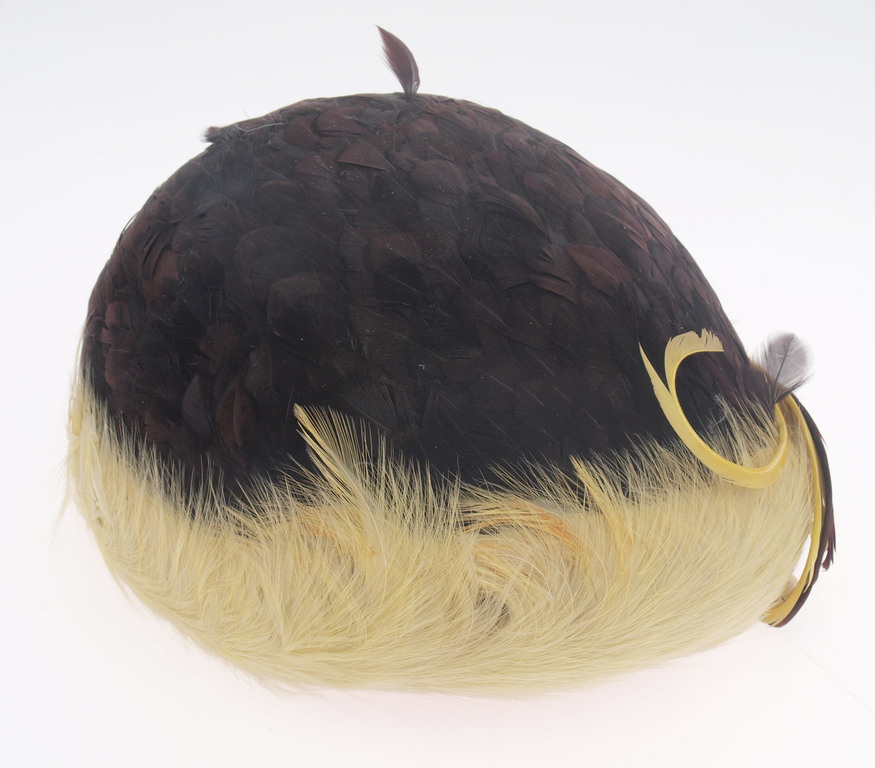 Hat with bird feathers
