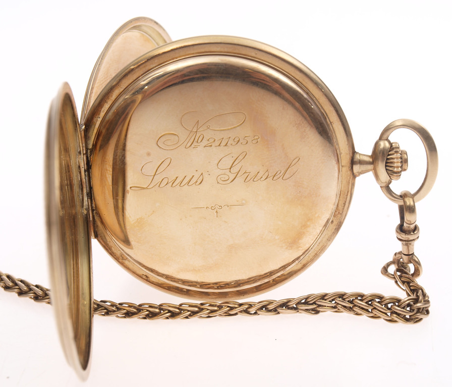 Zelta kabatas pulkstenis Louis Grisel