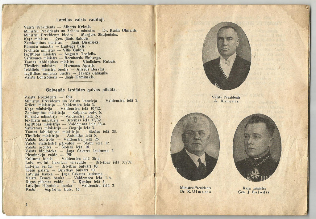 P.Putnina free advertising calendar for 1936