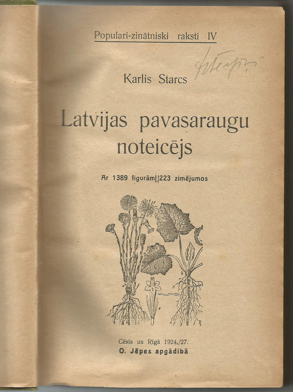 Kārlis Starcs, Latvian Spring Plant indicator, 7th workbook