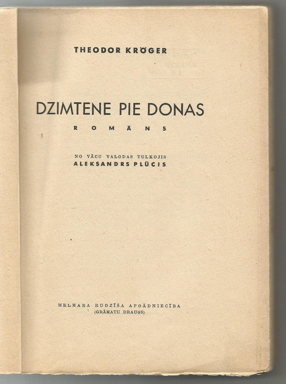 Theodor Kroger, Grāmata 