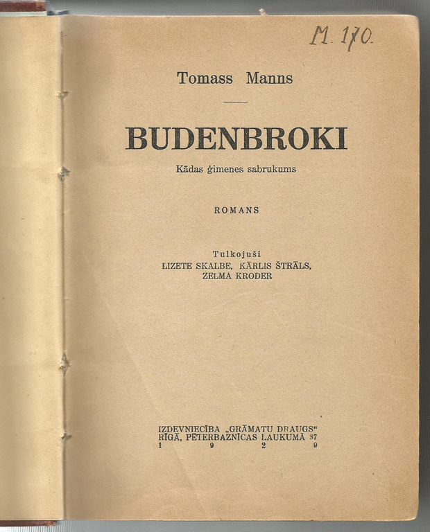Thomas Manns, Budenbroki