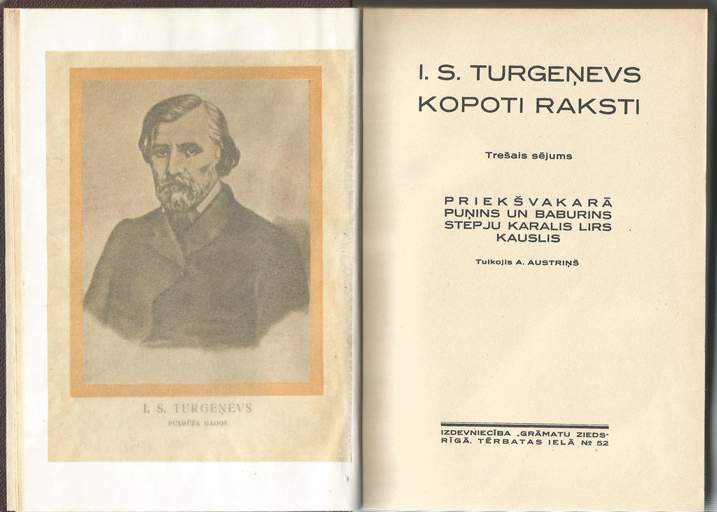 I.S.Turgeņevs, Kopoti raksti 3., 7., 1. sējumi