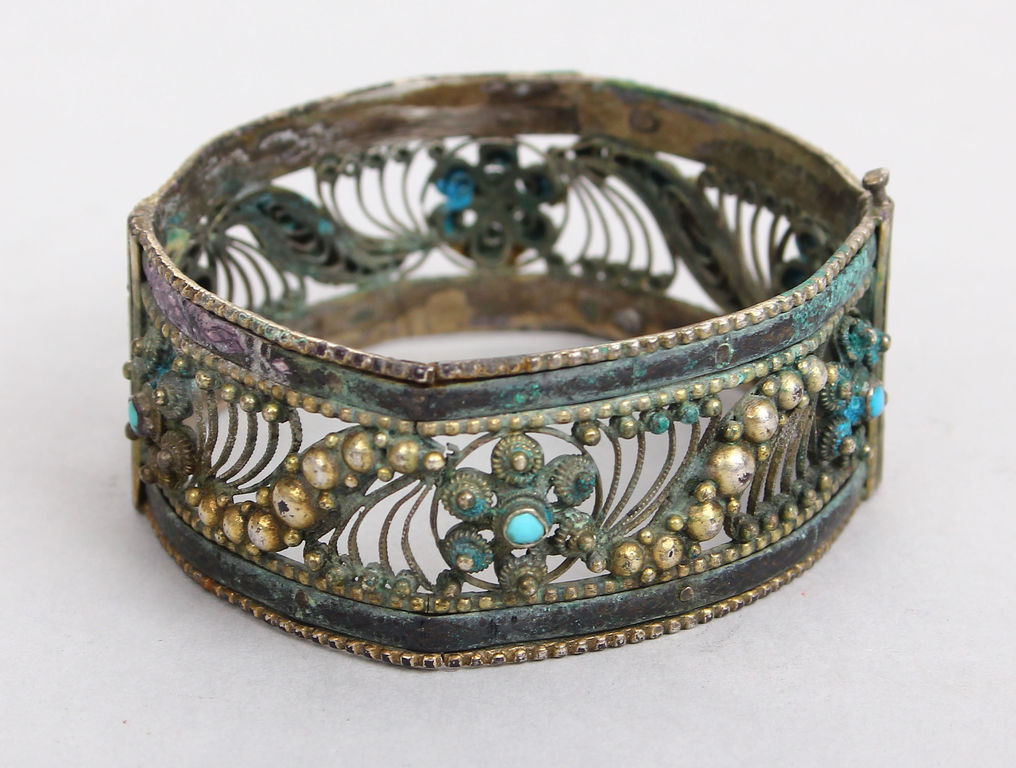 Silver bracelet with blue stone (turquoise?)