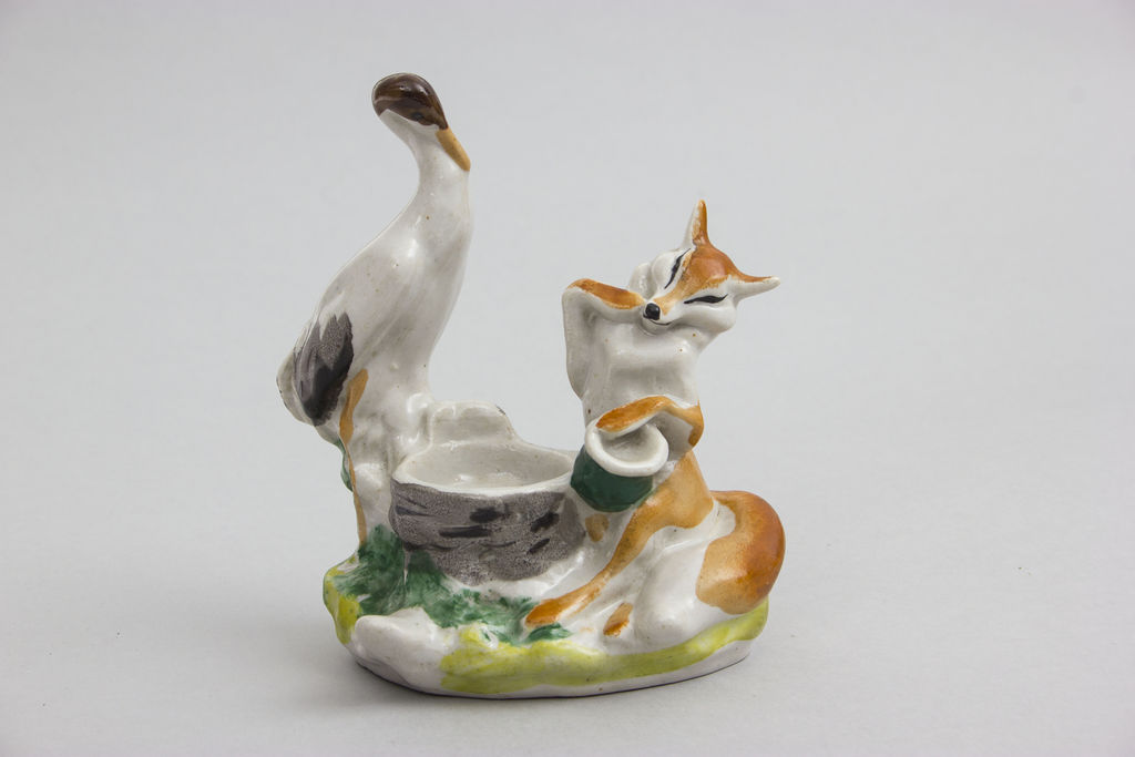 Porcelain figure/ink - pot „Fox and crane”