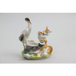 Porcelain figure/ink - pot „Fox and crane”