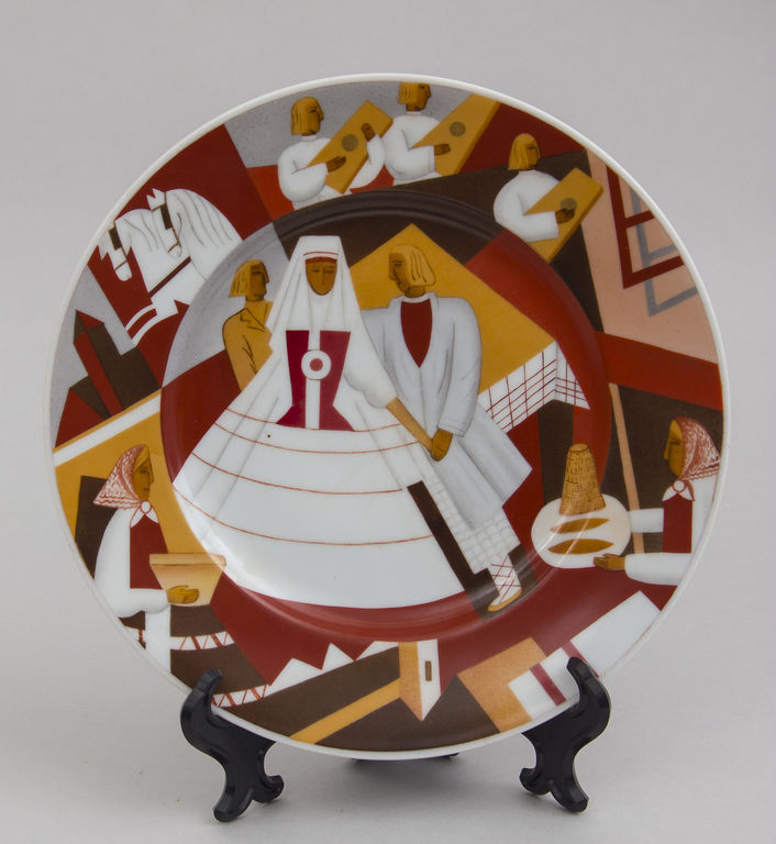 Porcelain plate, copy by sketch by R. Sutas
