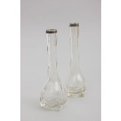Art Nouveau glass vases with silver finish (2 pcs.)