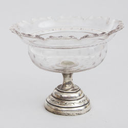 Glass bowl with silver finish 