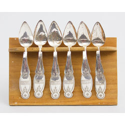 Silver spoons with stand 6 pcs.