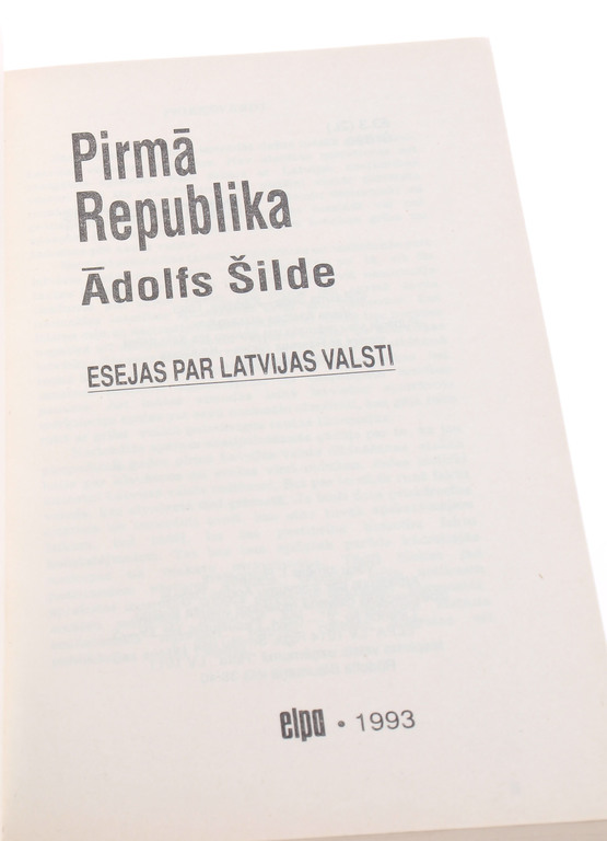 First Republic(Essay's abouth Latvia), Ādolfs Šilde