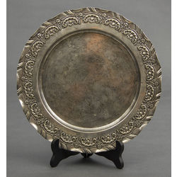 Silver-plated metal  serving plate 