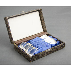 Art Nouveau style silver spoon set with original box (6 pcs.)