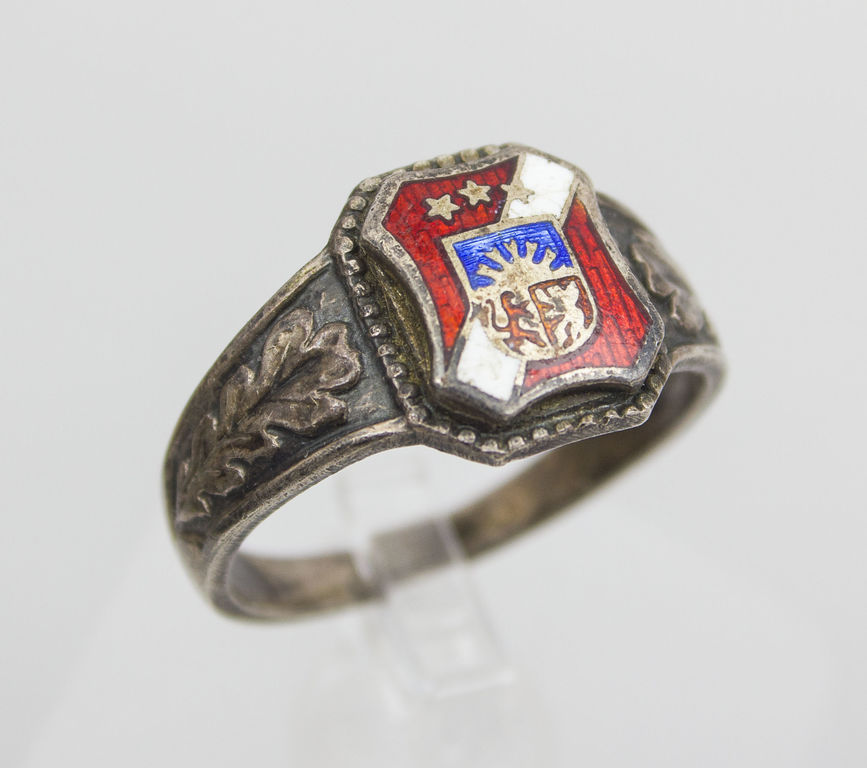 Серебряное кольцо с латышским гербом
