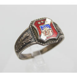 Silver ring with Latvian crest