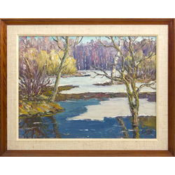Landscape with a river (Spring)