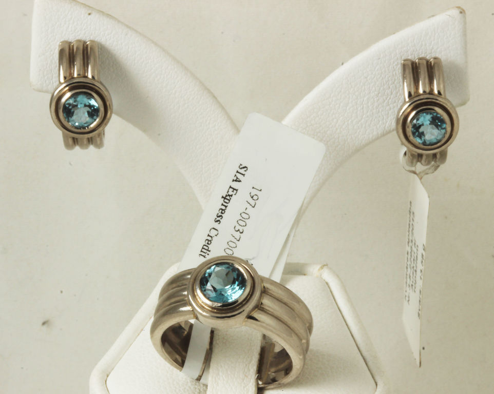 Set - earrings with topazes, ring with topaz