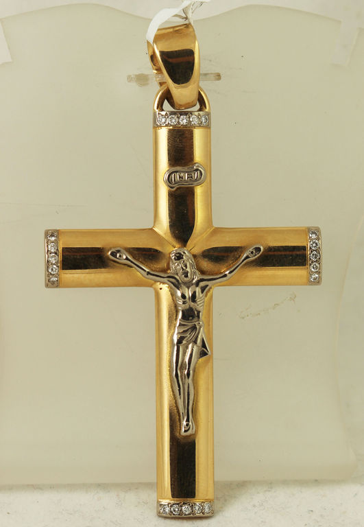 Gold cross with brilliants