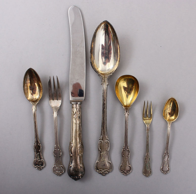Silver cutlery set for 6 persons