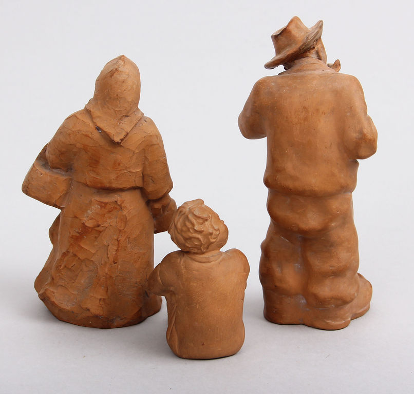 Porcelain figurines (3 pcs.) - Guy, housewife and hungry husband