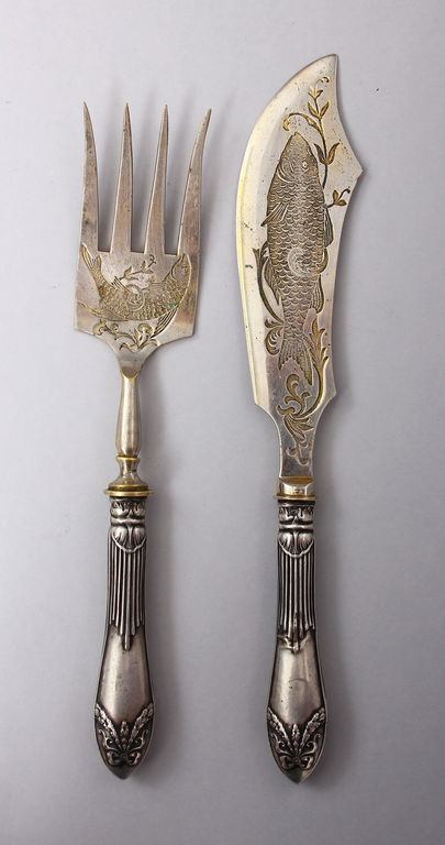 Silver tableware for fish dishes