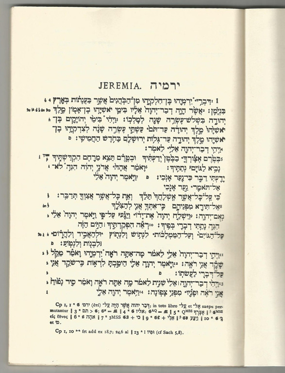 Biblia Hebraica. Jeremia/Liber Samuelis/Liber Psalmorum/ (5 pcs)