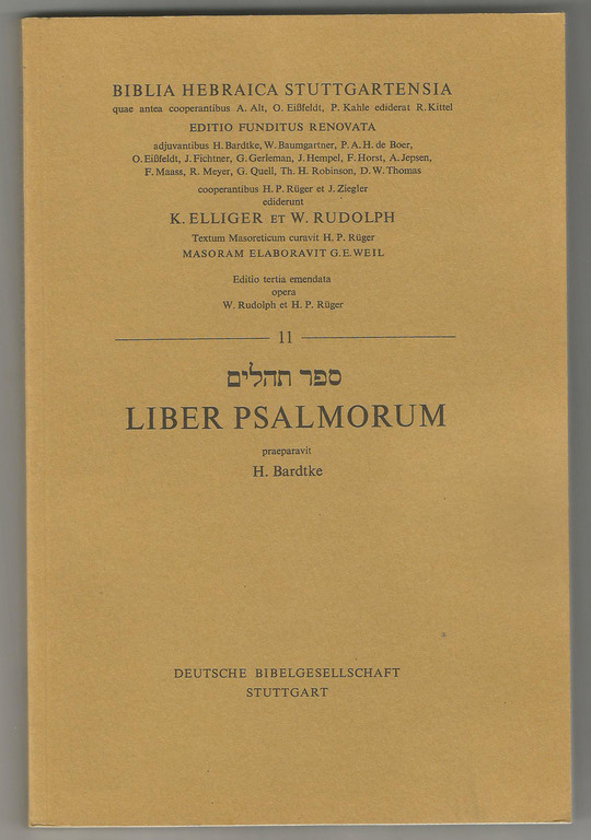 Biblia Hebraica. Jeremia/Liber Samuelis/Liber Psalmorum/ (5 pcs)