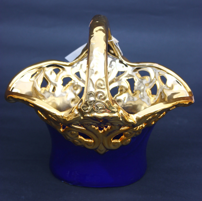 Silvered/gold-plated porcelain bowl