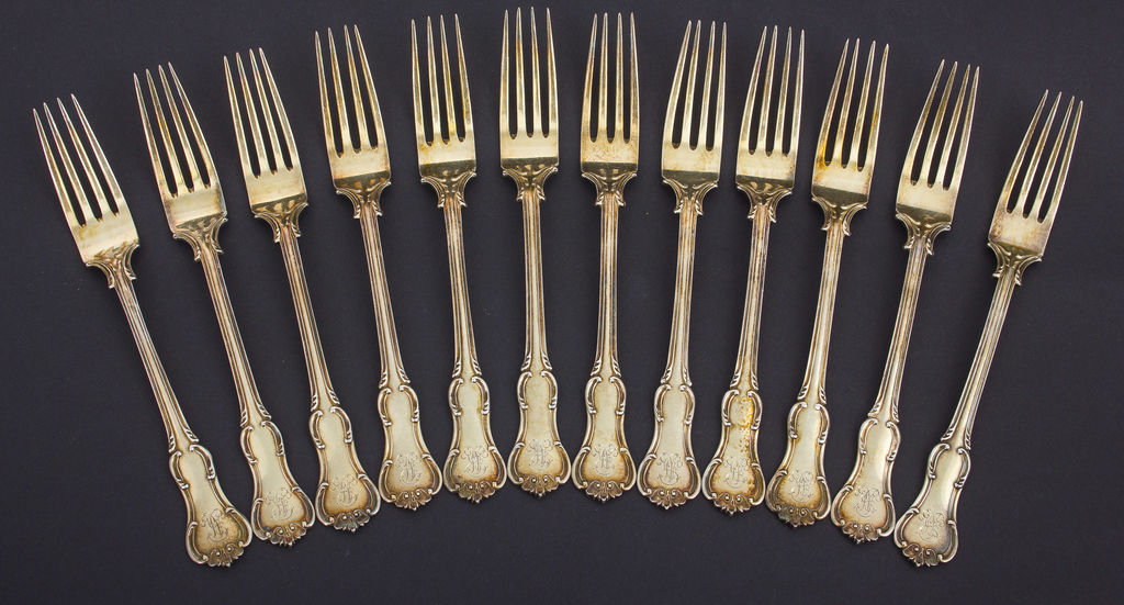 Guilded silver fork's (12 pcs.)