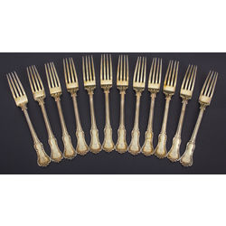 Guilded silver fork's (12 pcs.)