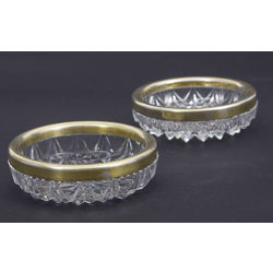 Crystal utensils with guilded silver finish (2 pcs.)