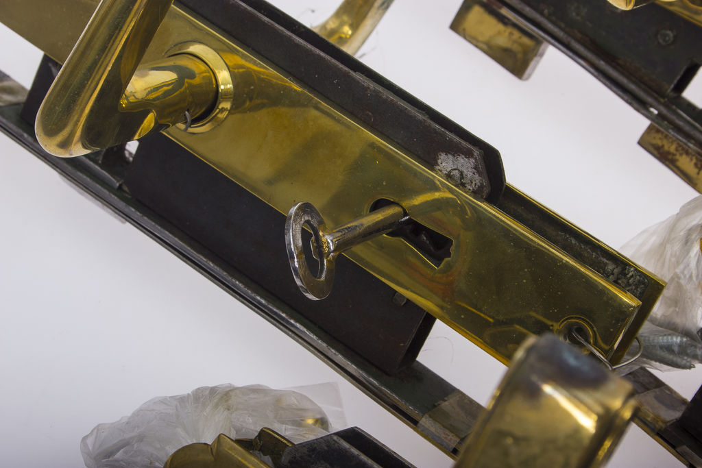 Antique door handles and key locks (total 35 pcs.)