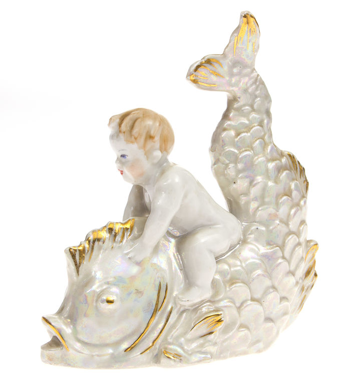 Porcelain figure “The boy on the fish”
