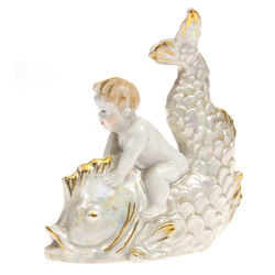 Porcelain figure “The boy on the fish”