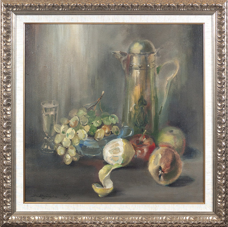 Oil painting Still life with grapes by Dailis Rozlapa