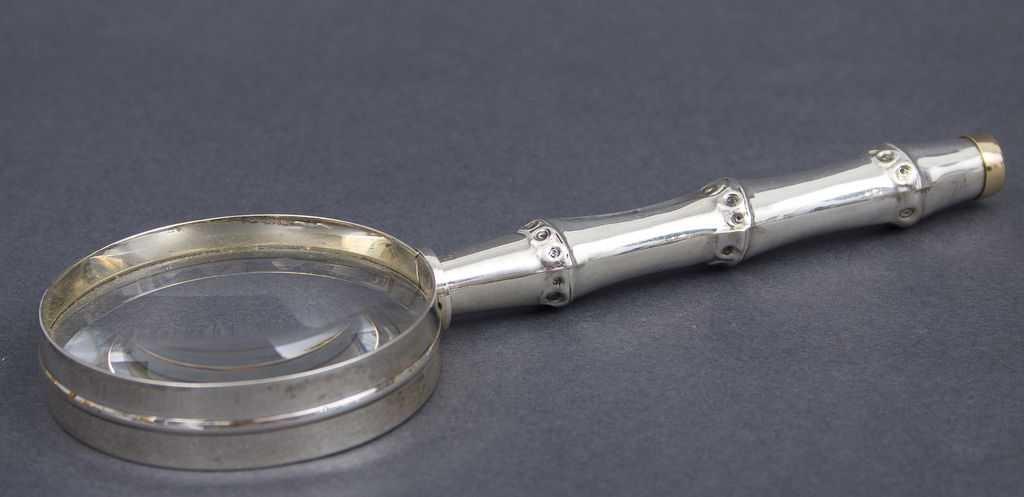 Silver magnifying glass for collectors