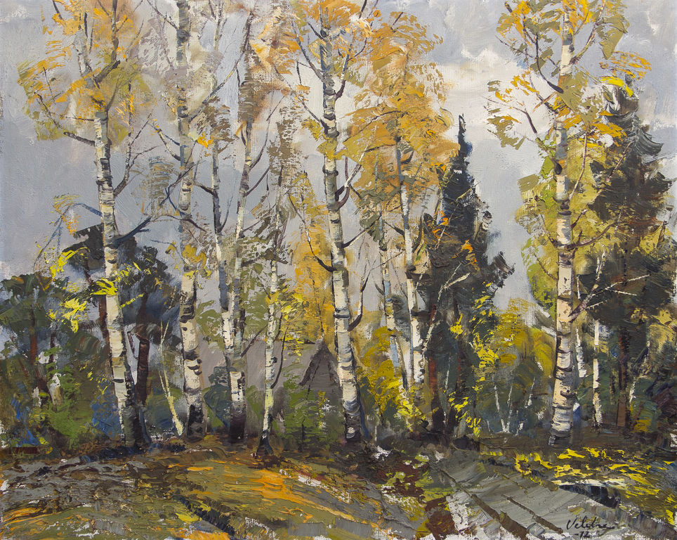 Landscape with birches