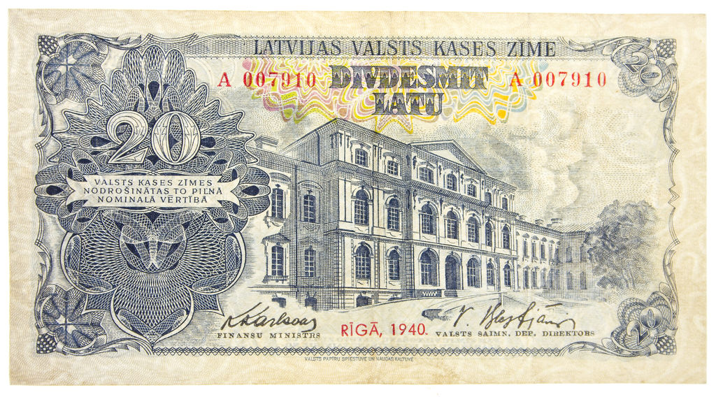 20 latu banknote, 1940