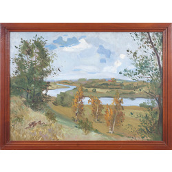 Summer landscape with bunnies 