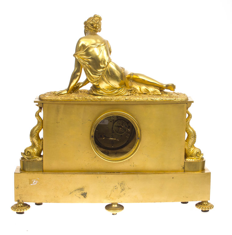 Zeltītas bronzas kamīnpulkstenis