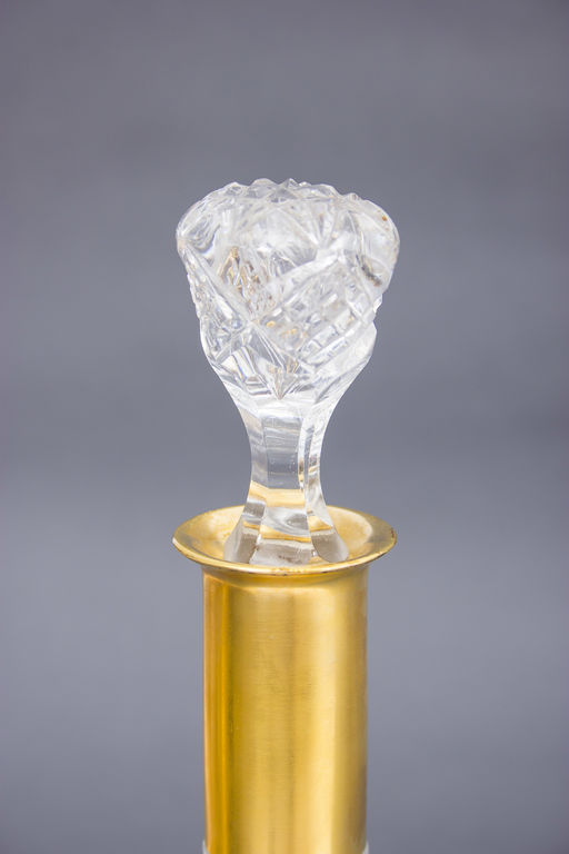 Crystal decanter with guilded silver finish