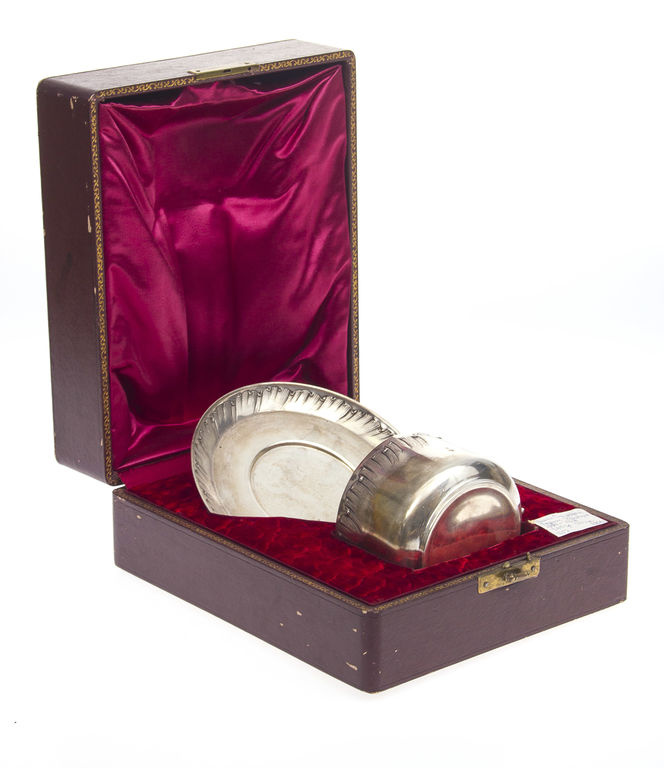 Silver set - cup and saucer in original box