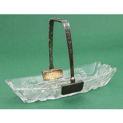 Crystal candy utensil with silver finish