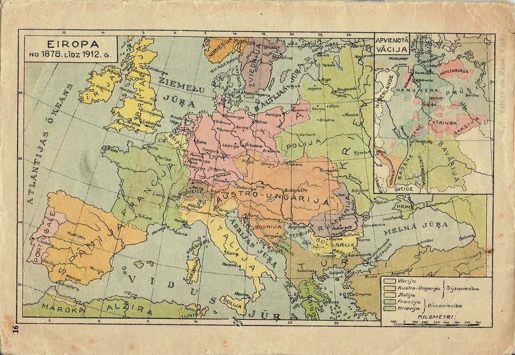 Various maps of Europe and Latvia