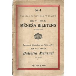 Monthly Bulletin of the National Statistical Office of 1926-1936 (No.4)