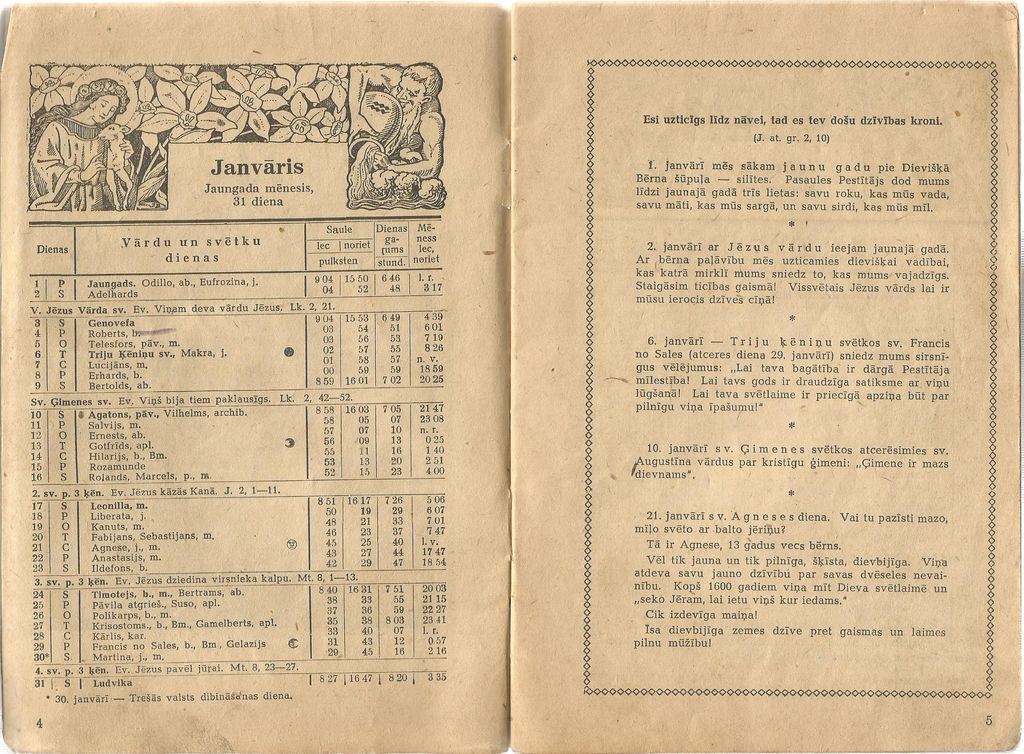 Ausekļa katoļu kalendārs (1942-1943)